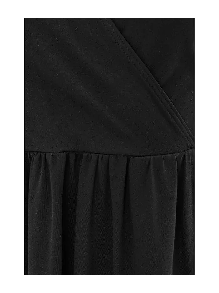 Платье притачное расклешенное с запахом Fit-and-Flare Crossover PACT — изображение 5 из 5, черный