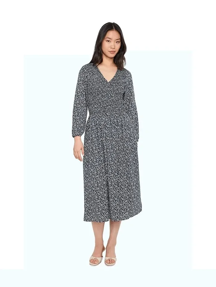 Платье миди с V-образным вырезом Smocked Madewell