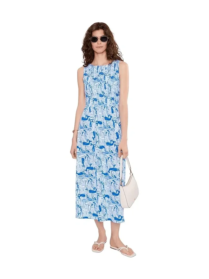 Платье миди с цветочным принтом Finnley Lilly Pulitzer — изображение 2 из 5, синий