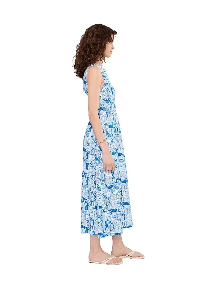 Платье миди с цветочным принтом Finnley Lilly Pulitzer — изображение 3 из 5, синий