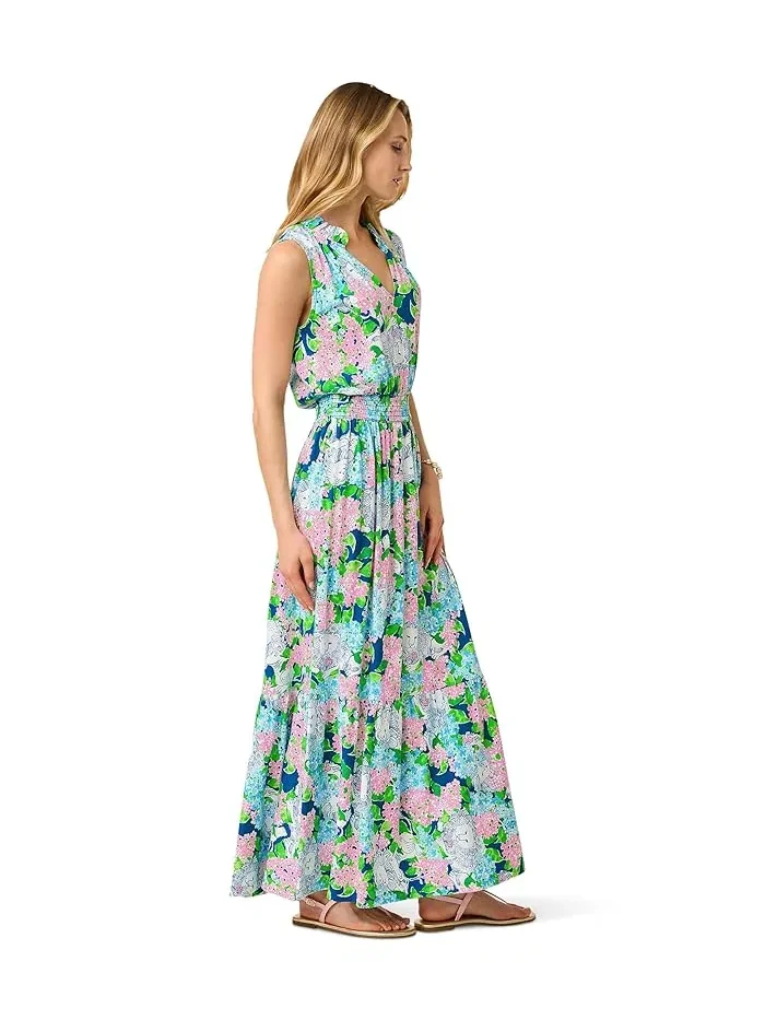 Платье макси с цветочным принтом Amiria Maxi Lilly Pulitzer — изображение 2 из 4, темно-синий