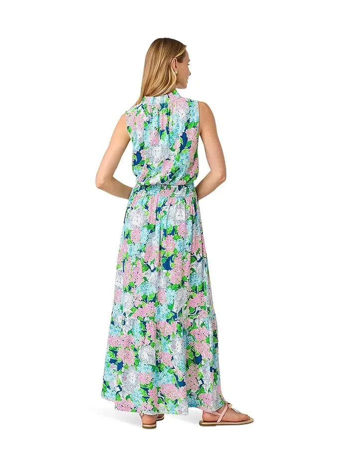 Платье макси с цветочным принтом Amiria Maxi Lilly Pulitzer — изображение 3 из 4, темно-синий