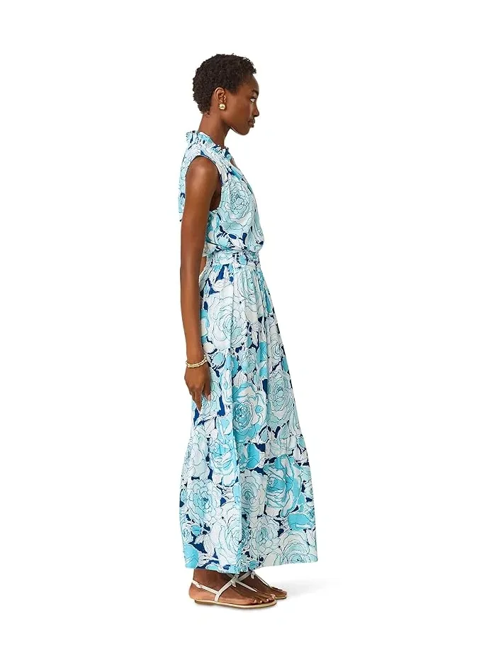 Макси-платье с цветочным принтом Amiria Lilly Pulitzer — изображение 3 из 5, синий