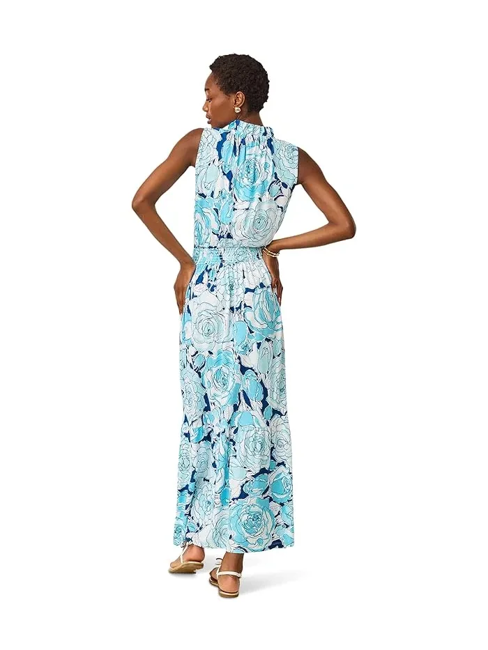 Макси-платье с цветочным принтом Amiria Lilly Pulitzer — изображение 4 из 5, синий