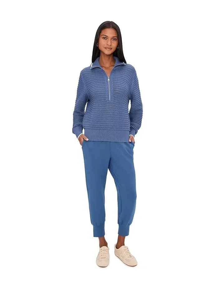 Свитер с декоративной строчкой Morwenna 1/2 Zip Knit Varley — изображение 2 из 5, синий