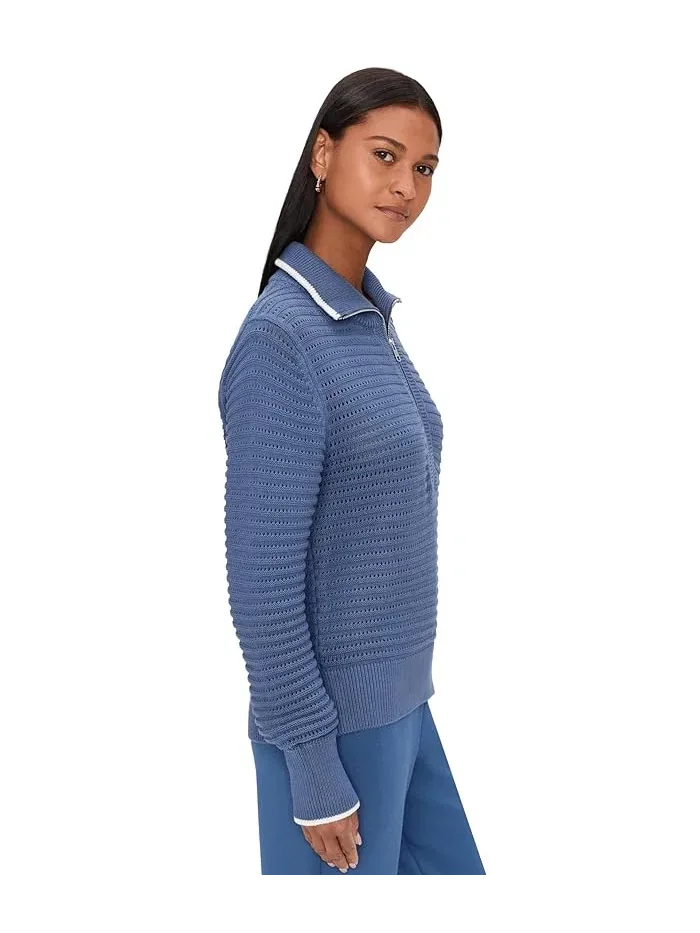 Свитер с декоративной строчкой Morwenna 1/2 Zip Knit Varley — изображение 3 из 5, синий