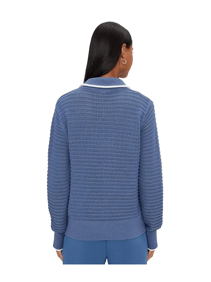 Свитер с декоративной строчкой Morwenna 1/2 Zip Knit Varley — изображение 4 из 5, синий