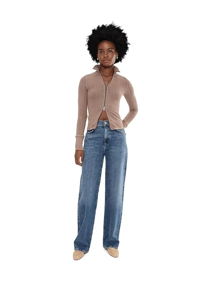 Свитер с воротником-стойкой We The Free Brunch Girl Zip-Up Free People — изображение 2 из 5, коричневый
