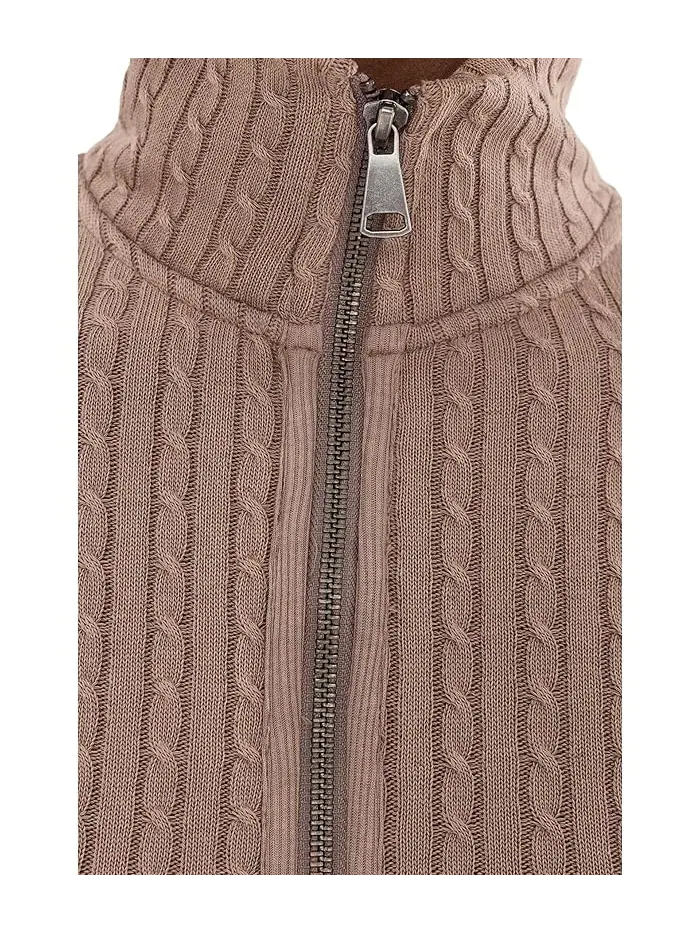 Свитер с воротником-стойкой We The Free Brunch Girl Zip-Up Free People — изображение 5 из 5, коричневый