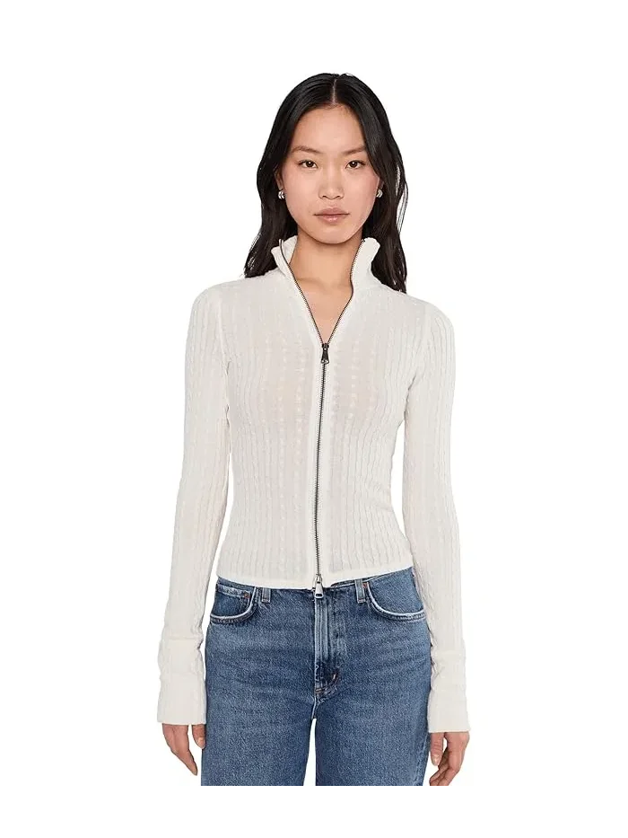 Свитер с молнией We The Free Brunch Girl Zip-Up Free People — изображение 1 из 5, слоновая кость