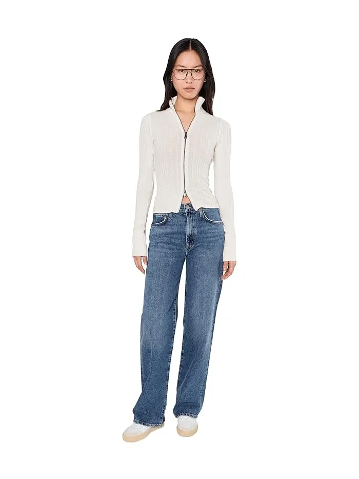 Свитер с молнией We The Free Brunch Girl Zip-Up Free People — изображение 2 из 5, слоновая кость