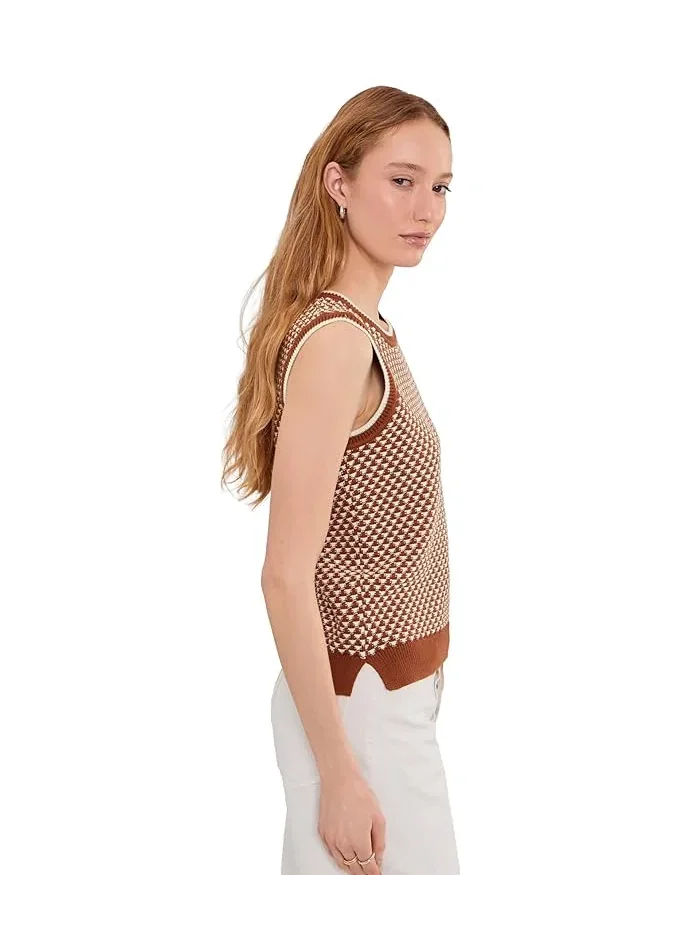 Свитер с геометрическим узором Jenson Stitch Knit Varley — изображение 3 из 5, зеленый