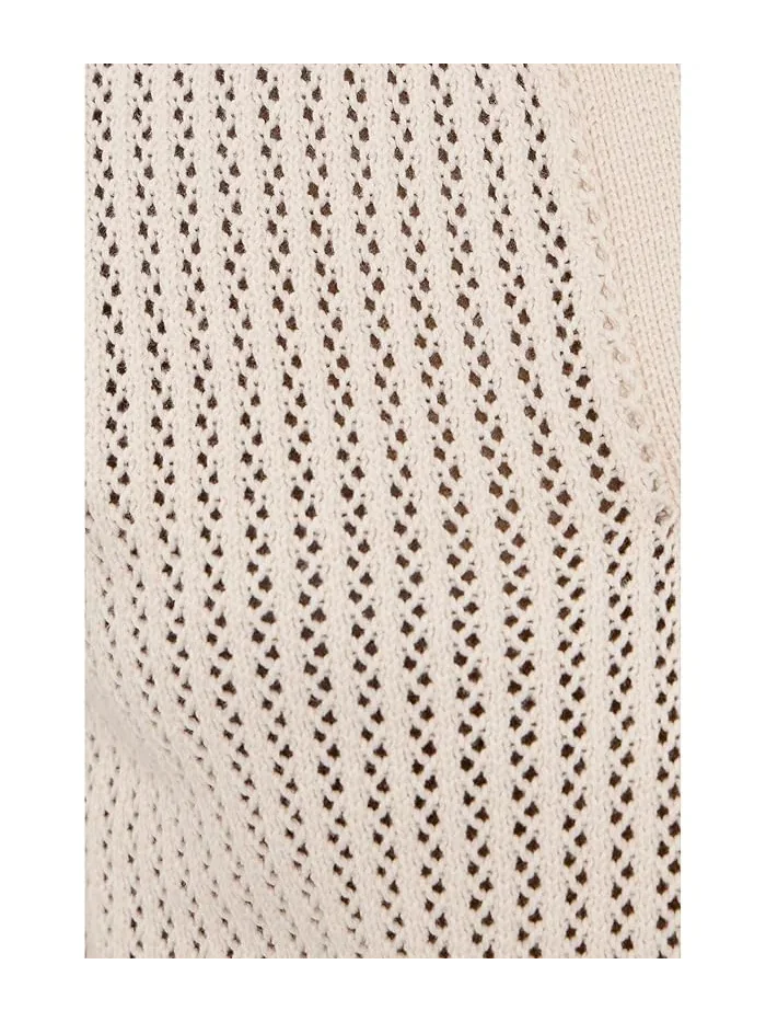 Свитер Mesh Polo NIC+ZOE — изображение 5 из 5, бежевый
