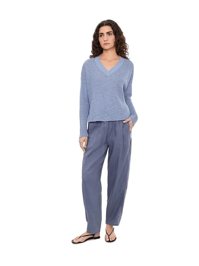 Свитер органический лен хлопок V-образный вырез Eileen Fisher — изображение 2 из 5, дымка