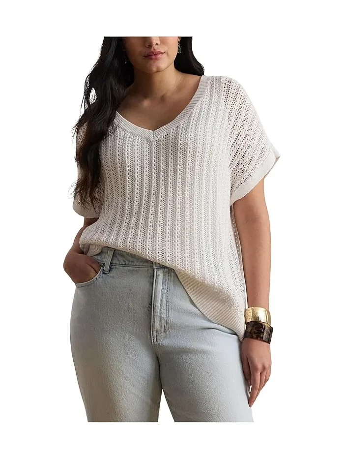 Свитер с коротким рукавом mesh Cotton-blend Mesh Short Sleeve Lauren Ralph Lauren