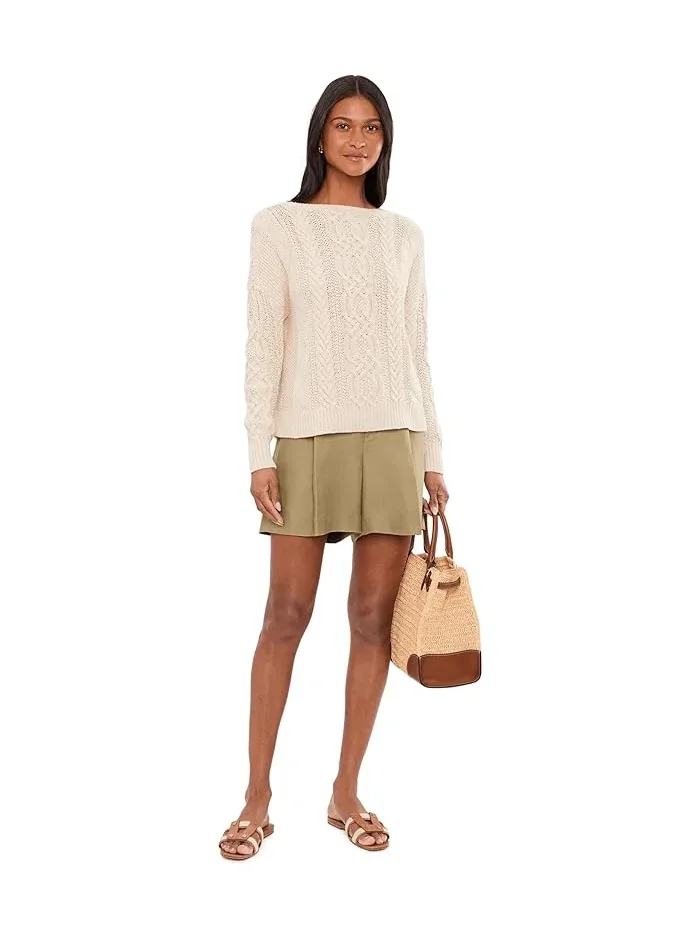 Свитер с крупной вязкой лодочка Cable-Knit Cotton Boatneck Lauren Ralph Lauren — изображение 2 из 5, темный темно-синий