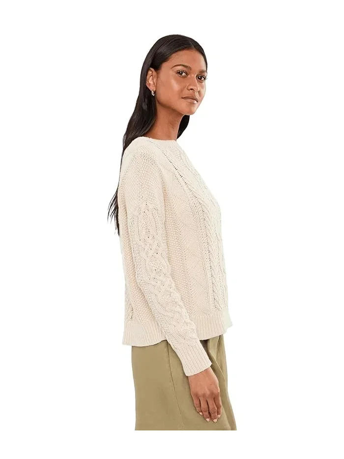 Свитер с крупной вязкой лодочка Cable-Knit Cotton Boatneck Lauren Ralph Lauren — изображение 3 из 5, темный темно-синий