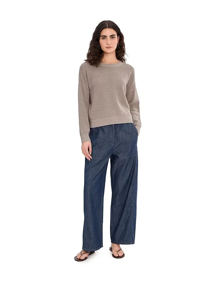 Свитер из органического хлопка Peruvian Cotton Blend Crew Neck Eileen Fisher — изображение 2 из 5, голубь