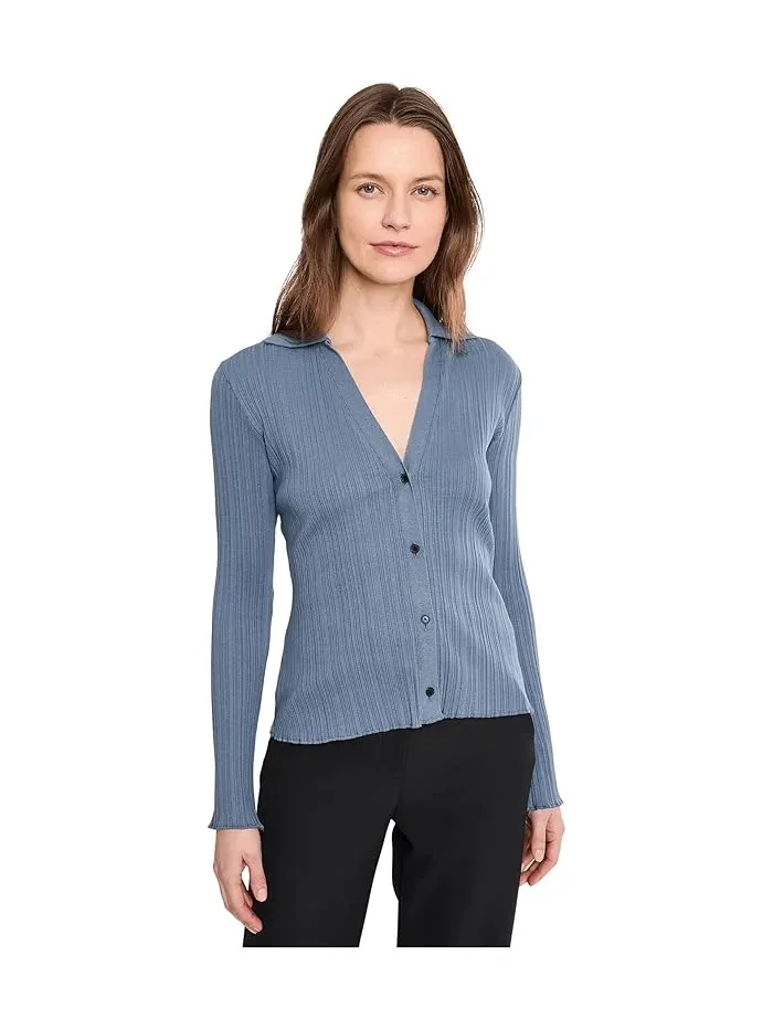 Свитер рифленый поло Variegated Rib Polo Vince