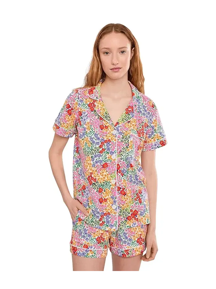 Пижама с цветочным принтом Short Sleeve Shorty Bedhead PJs, Bay Street Bloom — изображение 1 из 5, ярко-зеленый