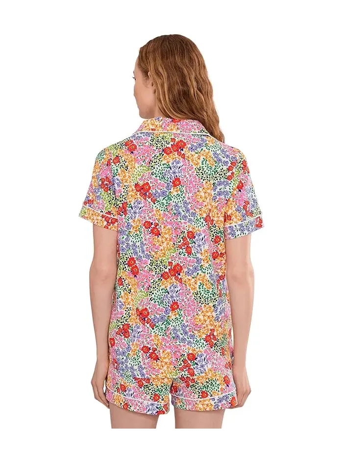 Пижама с цветочным принтом Short Sleeve Shorty Bedhead PJs, Bay Street Bloom — изображение 4 из 5, ярко-зеленый