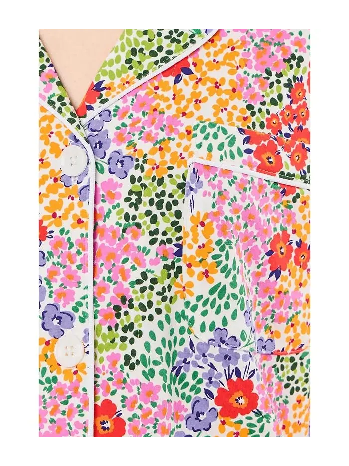 Пижама с цветочным принтом Short Sleeve Shorty Bedhead PJs, Bay Street Bloom — изображение 5 из 5, ярко-зеленый