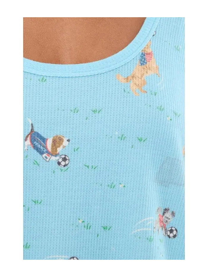 Пижама с принтом собак Boyfriend Boxers P.J. Salvage — изображение 4 из 4, синий