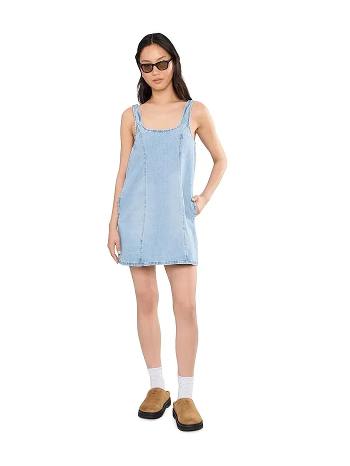 Платье джинсовое Summertime Flare Denim Min Blank NYC — изображение 2 из 5, синий