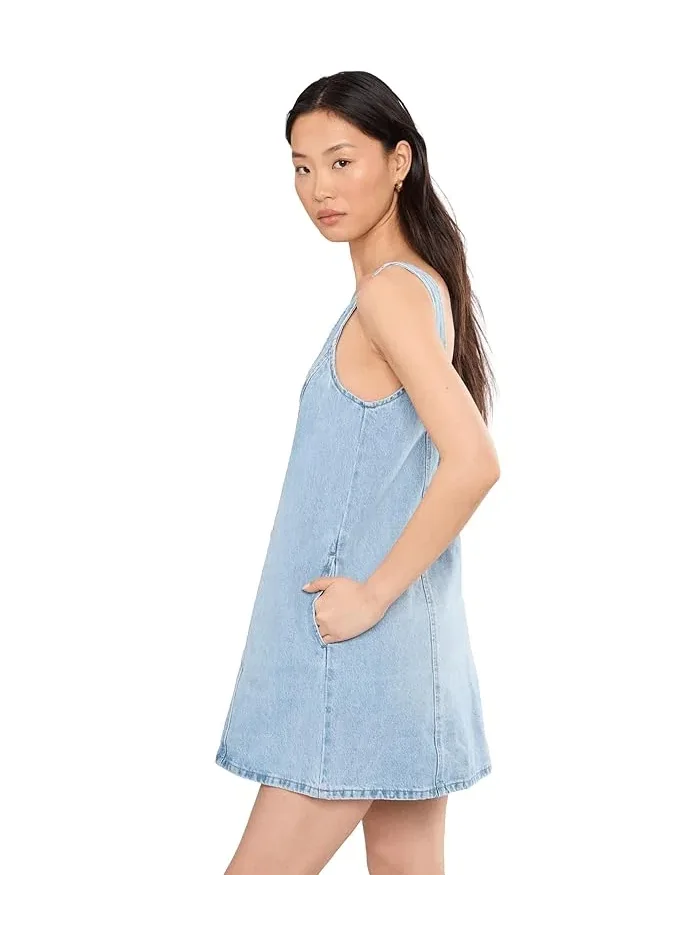 Платье джинсовое Summertime Flare Denim Min Blank NYC — изображение 3 из 5, синий