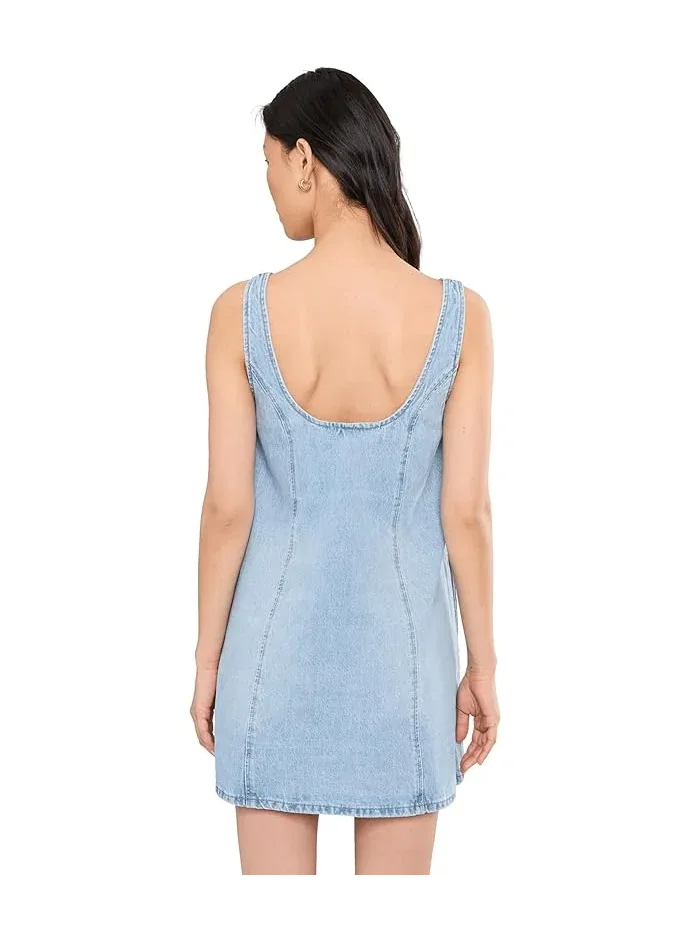 Платье джинсовое Summertime Flare Denim Min Blank NYC — изображение 4 из 5, синий