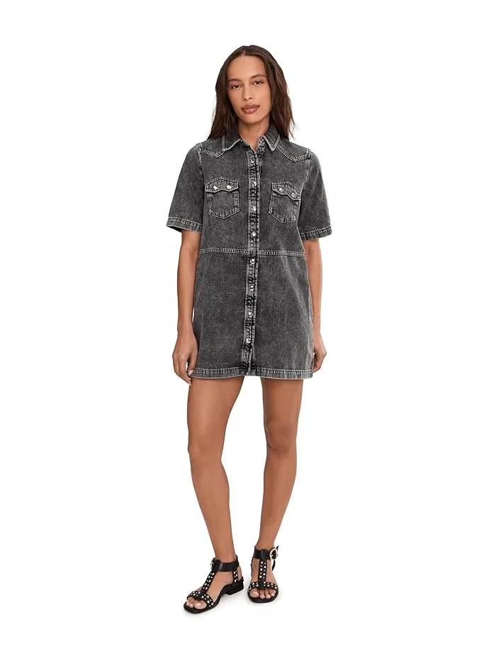 Платье джинсовое Rock Denim AllSaints — изображение 2 из 5, серый