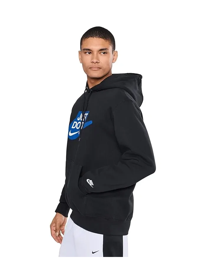 Худи Nike Club Fleece Sportswear — изображение 3 из 5, черный/черный/белый