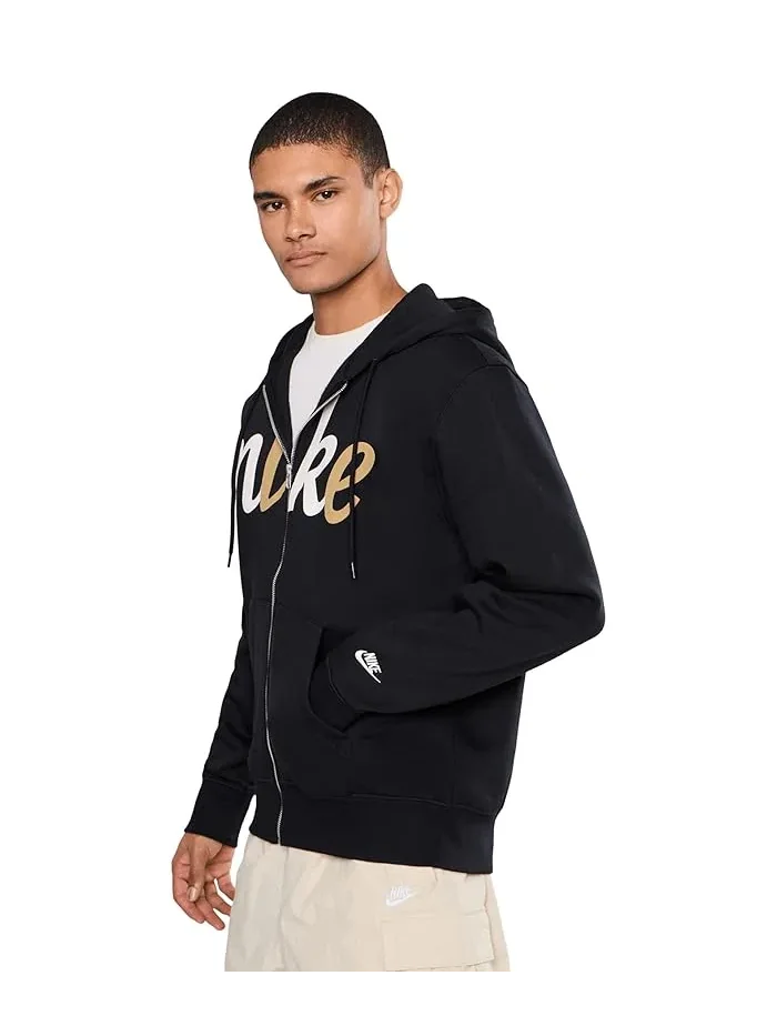 Худи Nike Sportswear Club Full-Zip Fleece — изображение 3 из 5, черный/черный