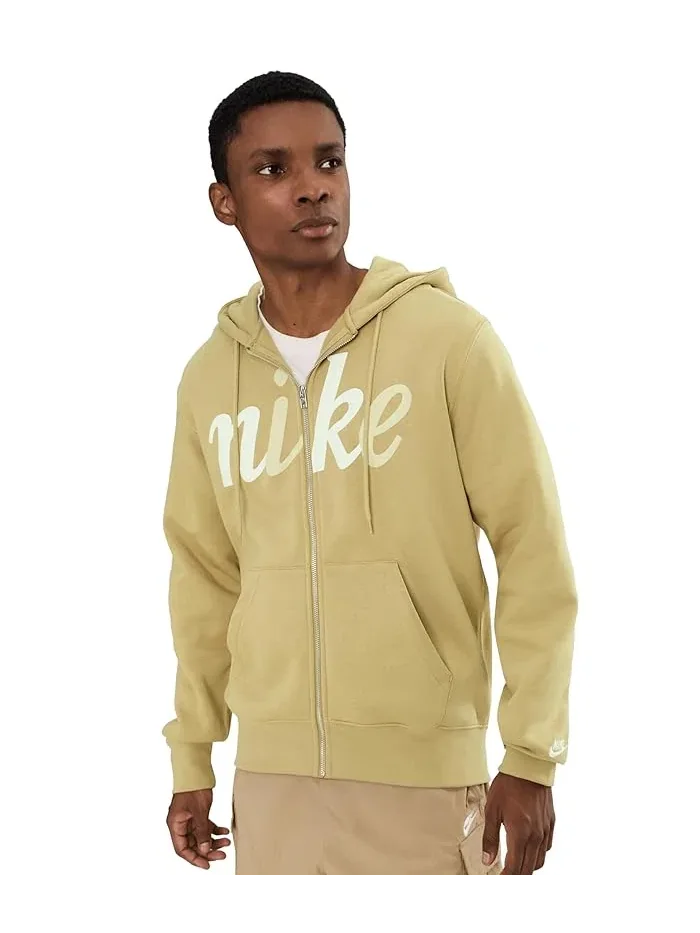 Худи Nike Sportswear Club Full-Zip Fleece — изображение 1 из 5, бежевый/бежевый