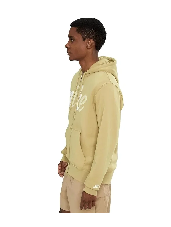 Худи Nike Sportswear Club Full-Zip Fleece — изображение 3 из 5, бежевый/бежевый