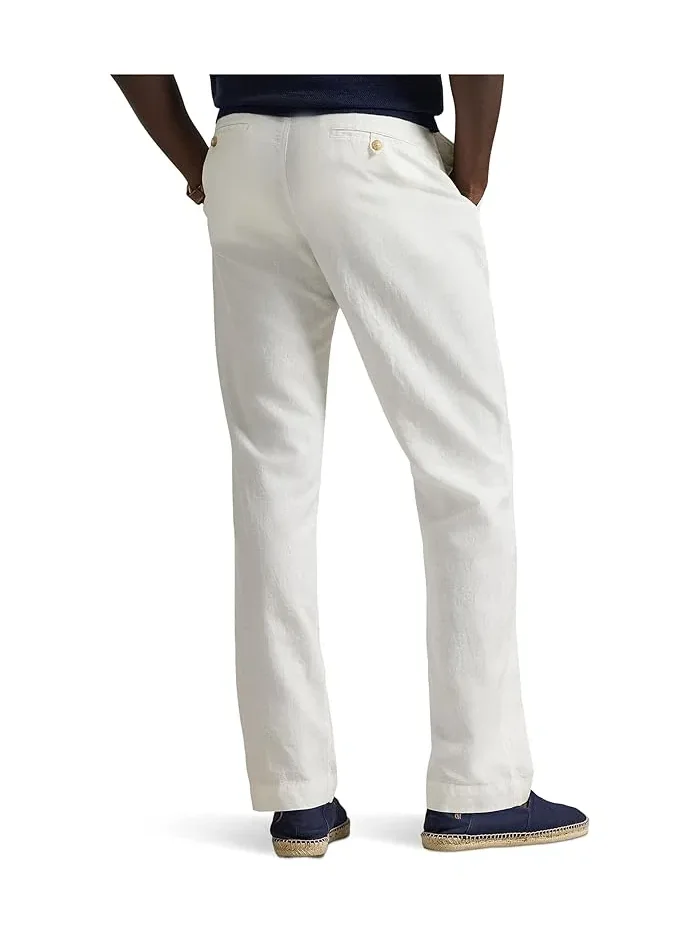 Брюки льняные Bedford Classic Fit Polo Ralph Lauren — изображение 3 из 5, белый