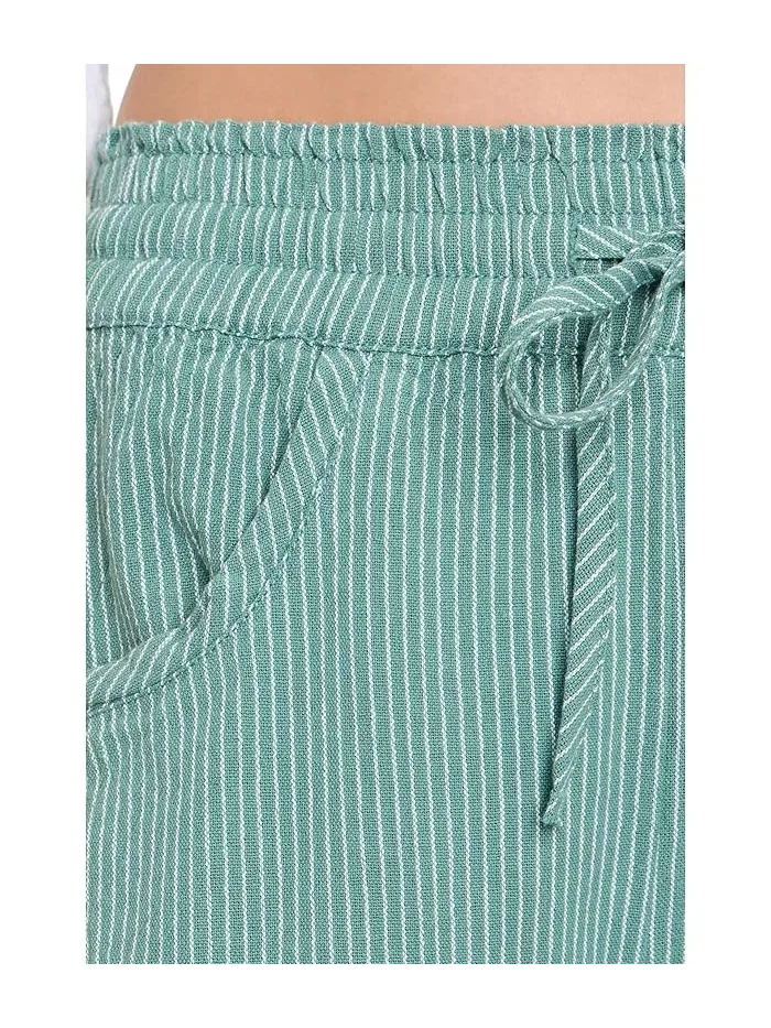 Брюки-бананы с микрополоской Free People — изображение 5 из 5, синий