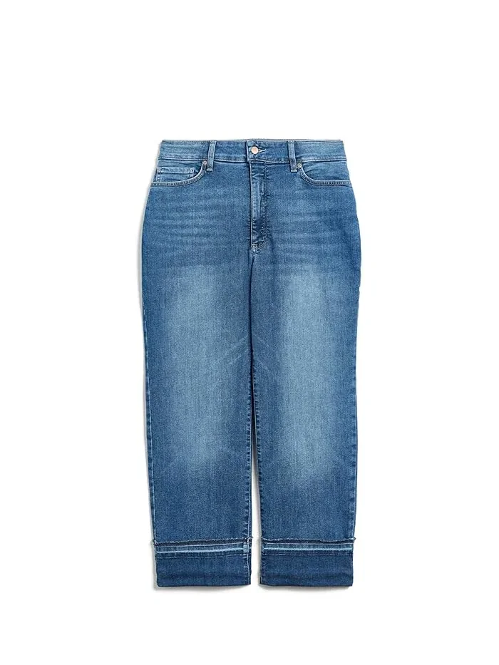 Джинсы прямые Bailey Relaxed Straight Ankle Raw Cuff NYDJ — изображение 1 из 3, бежевый