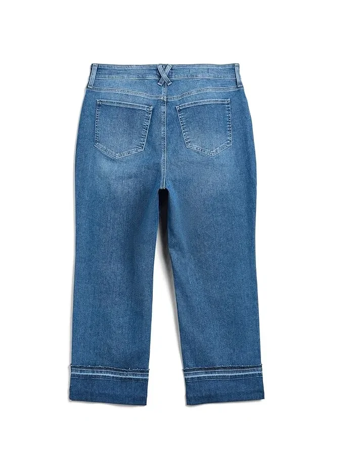 Джинсы прямые Bailey Relaxed Straight Ankle Raw Cuff NYDJ — изображение 2 из 3, бежевый