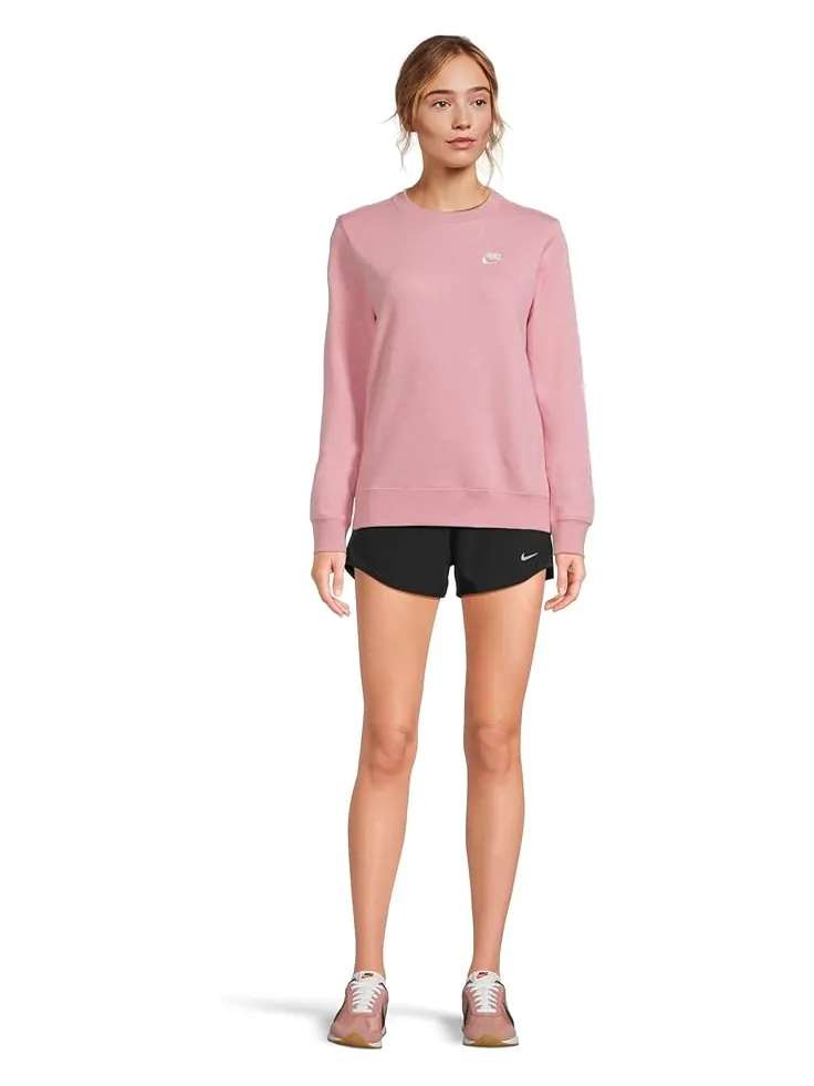 Толстовка Nike Sportswear Club Fleece Crew Neck Sweatshirt — изображение 5 из 5, розовый//белый