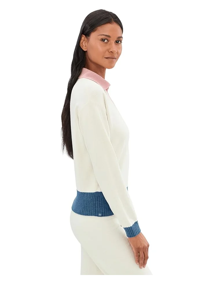 Женский худи Barefoot Dreams Cozychic Ultra Lite Color Block Heart Collared Pullover — изображение 3 из 5, кремовый мульти