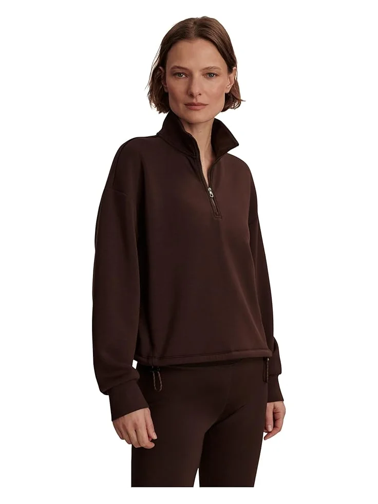 Женский худи Varley Sian Cropped Half Zip Midlayer — изображение 1 из 5, кофейный