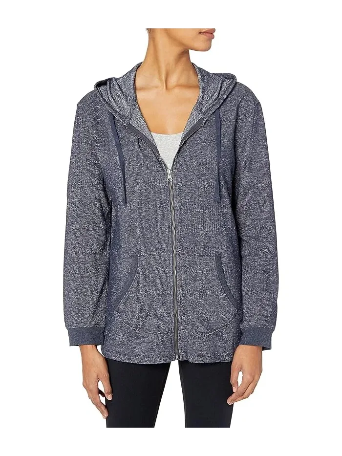 Худи на молнии из футера Slub Jersey Hoodie Hanes — фиолетовый