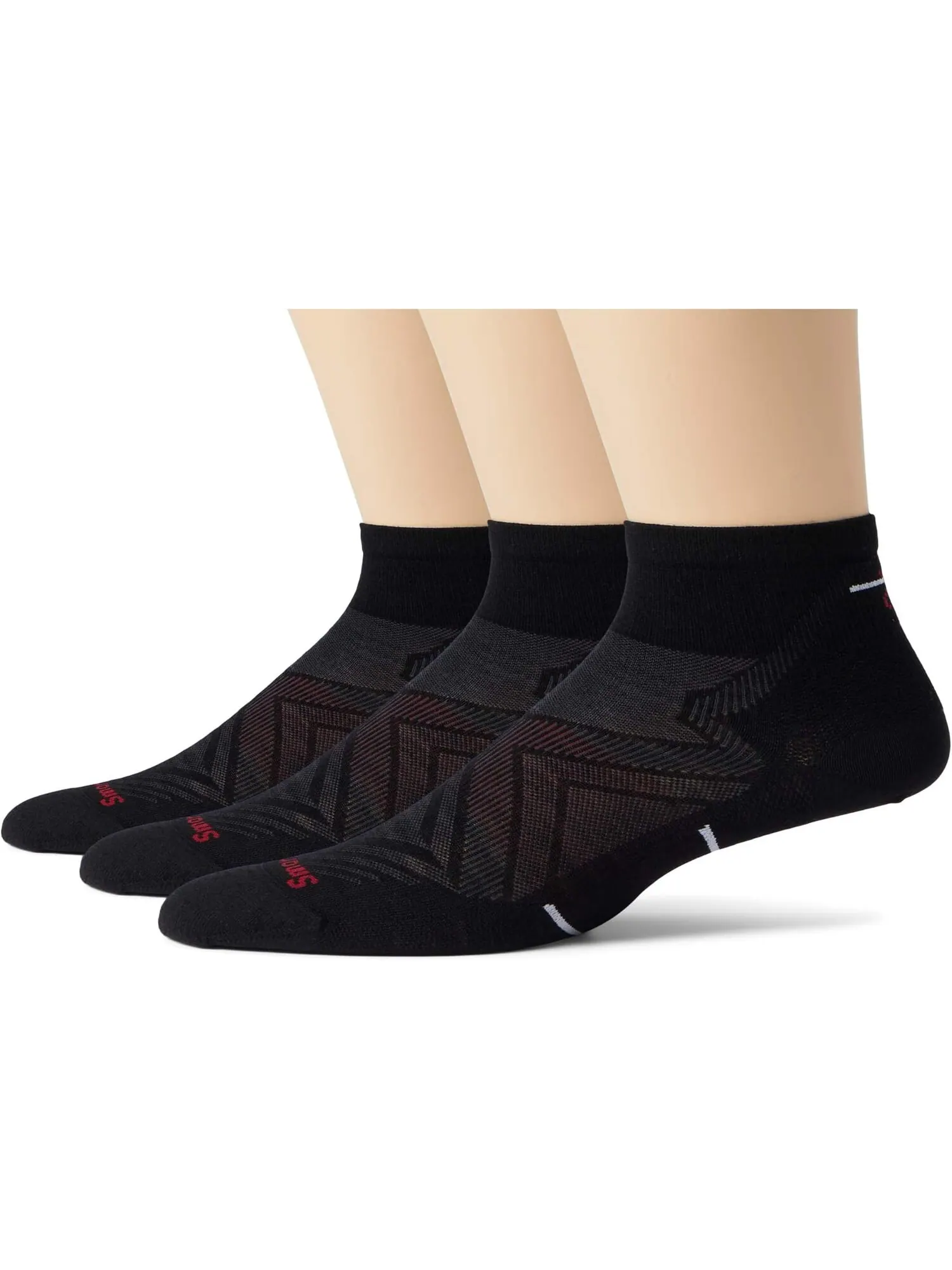 Носки до щиколотки Run Zero Cushion, 3 пары Smartwool — изображение 1 из 1, черный