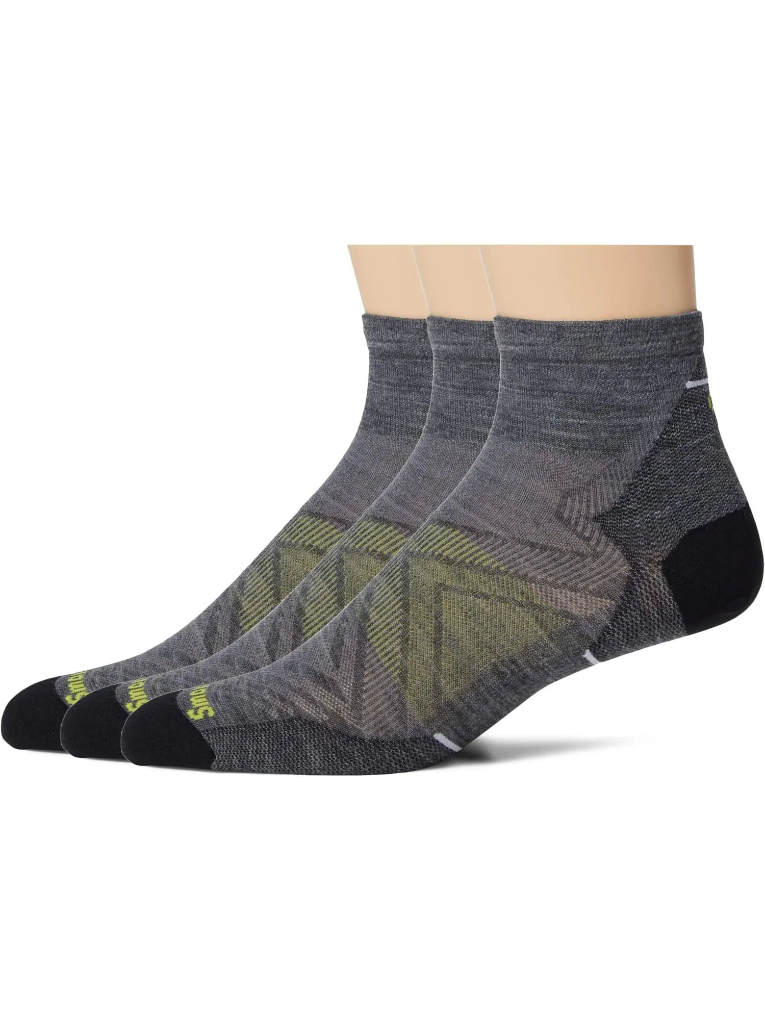 Носки до щиколотки Run Zero Cushion, 3 пары Smartwool — изображение 1 из 1, серый