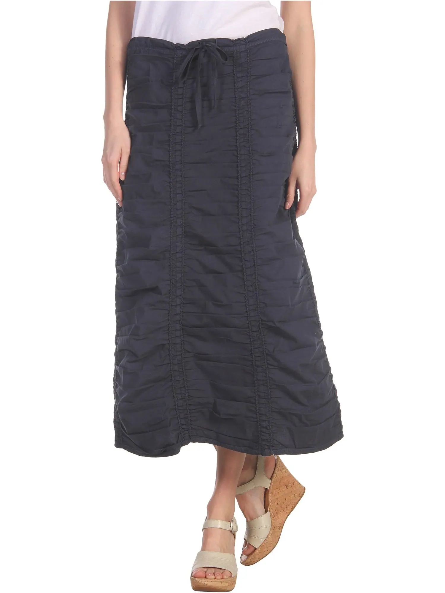 Юбка XCVI Stretch Poplin Double Shirred Panel Skirt — изображение 1 из 4, темно-синий
