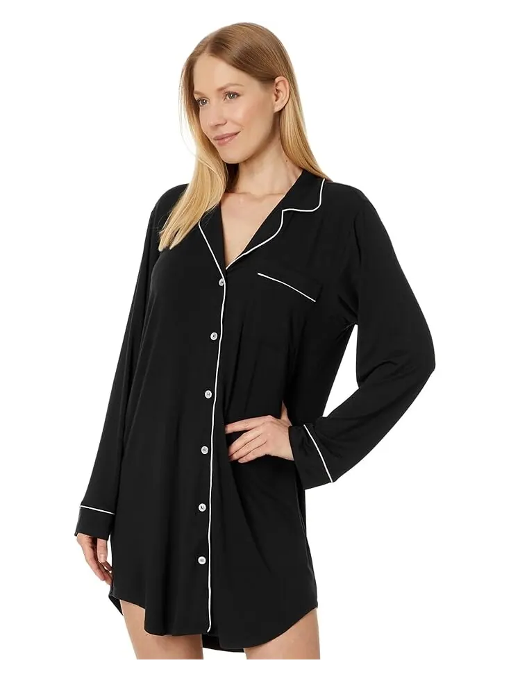 Ночная рубашка Eberjey Gisele Nightshirt — изображение 1 из 4, черный/розовый