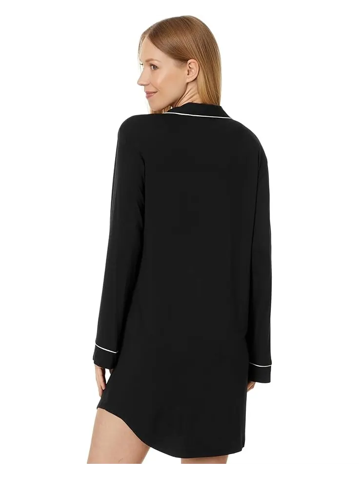 Ночная рубашка Eberjey Gisele Nightshirt — изображение 2 из 4, черный/розовый