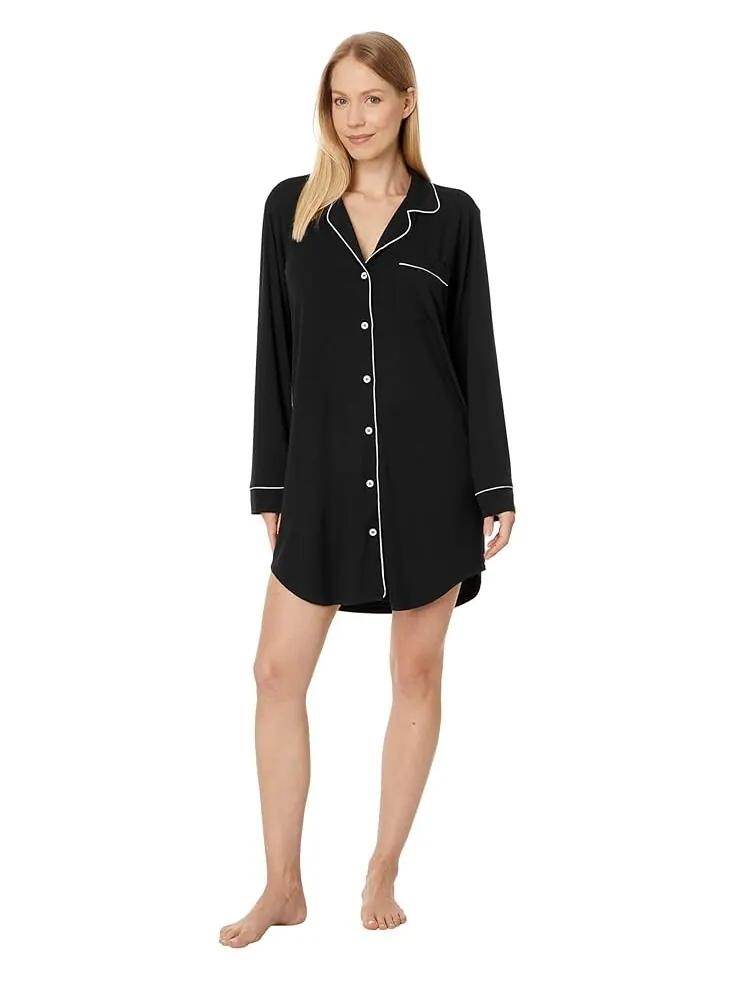 Ночная рубашка Eberjey Gisele Nightshirt — изображение 4 из 4, черный/розовый
