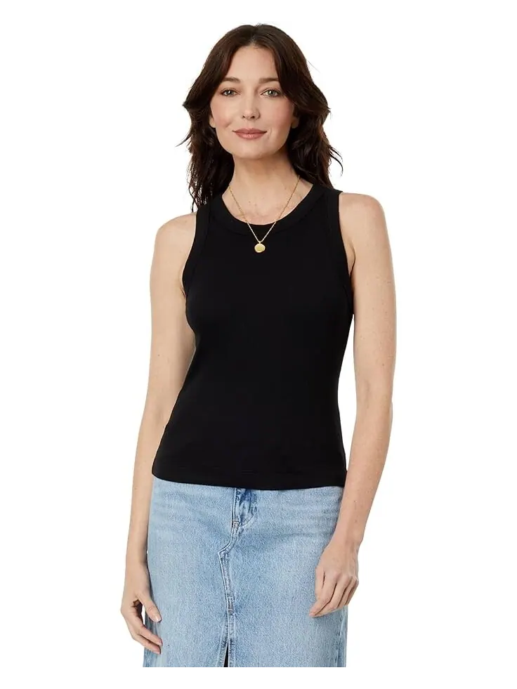 Майка Michael Stars Gina Wide Binding Crop Tank — изображение 1 из 4, черный